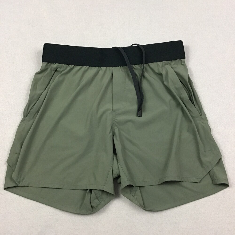 Ten Thousand Shorts Men Small Green Solid Running Training Stretch Pockets S